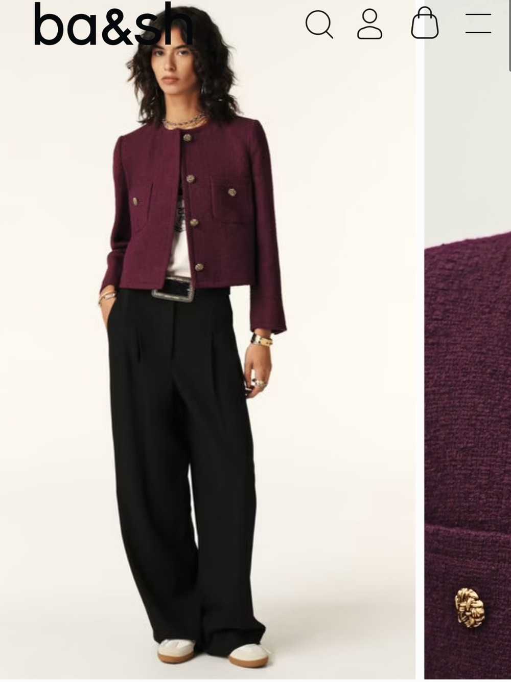 ba&sh NWOT Meredith Structured Blazer Jacket